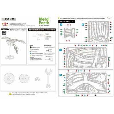 METAL EARTH 3D-Puzzle Papagei (ICONX)