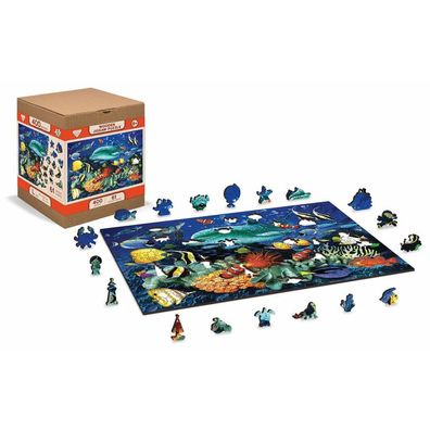 WOODEN CITY Holzpuzzle Abenteuer Unterwasser 2in1, 400 Teile ECO