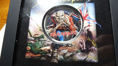 5 dollar 2023 Iron Maiden " EDDIE THE Trooper " Etui 1 OZ Silber/P, Farbig