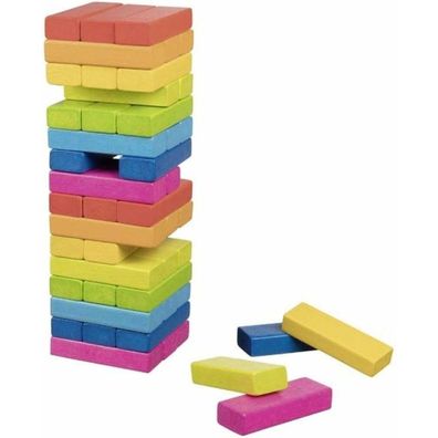 GOKI Balancierspiel Holzturm Jenga Regenbogen