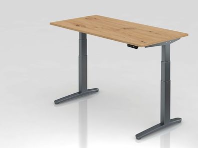 Hammerbacher Büro Schreibtisch Stehtisch höhenverstellbar 160x80 cm Modell XBHM16