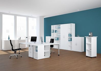 Gera Schreibtisch Bürotisch 4 Fuß Flex höhenverstellbar 1600x800x680-800 mm ahorn