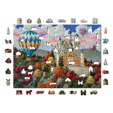 WOODEN CITY Holzpuzzle Schloss Neuschwanstein 2in1, 1010 Teile ECO