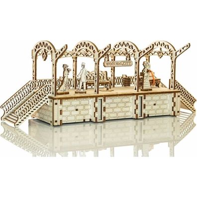 WOODEN CITY 3D-Puzzle Bahnhof 175 Teile