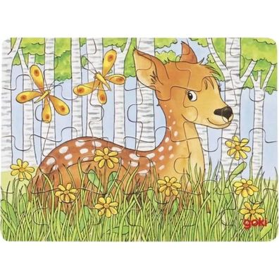 GOKI Holzpuzzle Waldtiere: Löwin 24 Teile