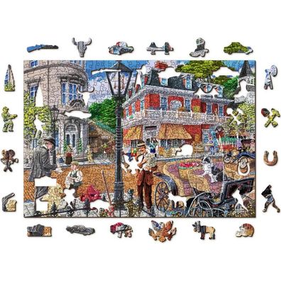 WOODEN CITY Holzpuzzle Main Street 2in1, 505 Teile ECO