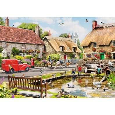 TREFL Puzzle Premium Plus Tea Time: Sommer im Dorf 1000 Teile