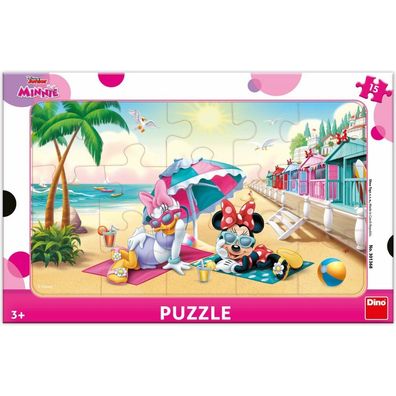 DINO Puzzle Minnie und Daisy am Strand 15 Teile