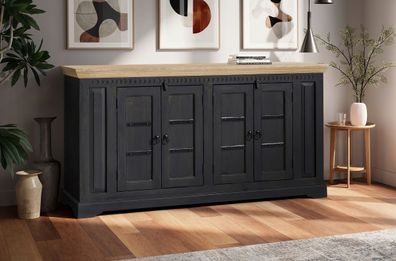 Sideboard 171x90cm 'Mumbai' Mango natur & schwarz