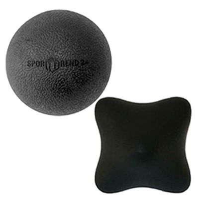 6,5cm Lacrosse Faszienball + Faszienball 6eckig schwarz