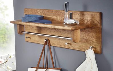 Wandgarderobe 81x30cm 'Bayreuth' Wildeiche massiv