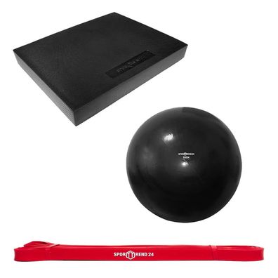 Gymnastikball 55 cm + Fitnessband rot + Balance Pad klein 38 x 24 x 6 cm Set |