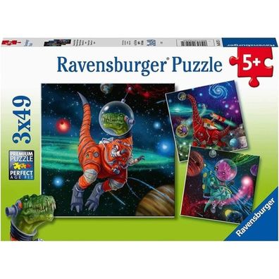 Ravensburger Puzzle Dinosaurier im Weltall 3x49 Teile