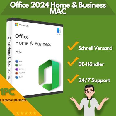 Microsoft Office 2024 Home & Business MAC | 1PC | SOFORT Versand | 24/7 Support