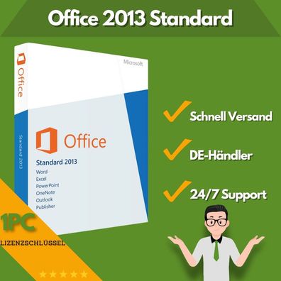 Microsoft Office 2013 Standard | 1 Aktivierung | 24/7 Support | 1 PC