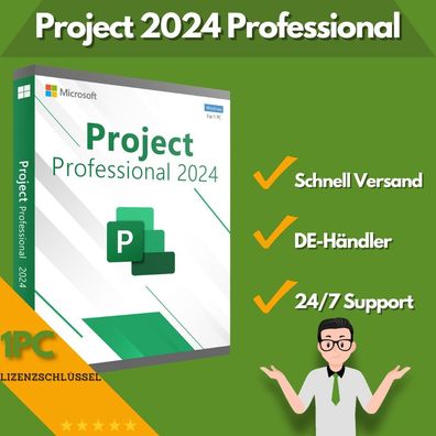 Microsoft Project 2024 Professional | 1PC | SOFORT Versand | 24/7 Support