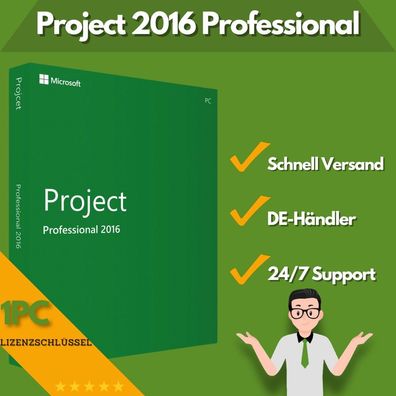 Microsoft Project 2016 Professional | 1PC | SOFORT Versand | 24/7 Support