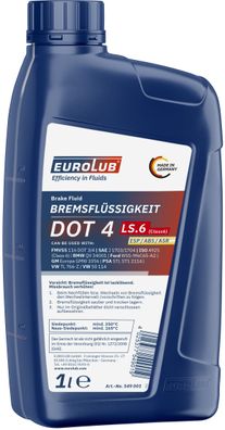 Eurolub Bremsflüssigkeit DOT4 LS.6 Class6 1 L