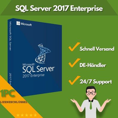 Microsoft SQL Server 2017 Enterprise | 1 Aktivierung | 24/7 Support | 1 PC