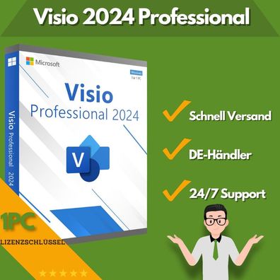 Microsoft Visio 2024 Professional | 1 Aktivierung | 24/7 Support | 1 PC