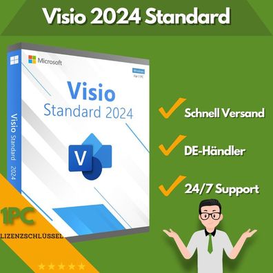 Microsoft Visio 2024 Standard | 1 Aktivierung | 24/7 Support | 1 PC