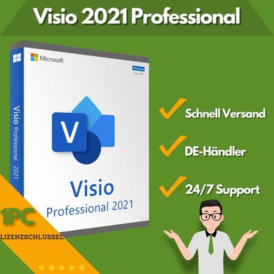 Microsoft Visio 2021 Professional | 1 Aktivierung | 24/7 Support | 1 PC