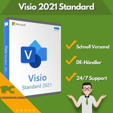 Microsoft Visio 2021 Standard | 1 Aktivierung | 24/7 Support | 1 PC