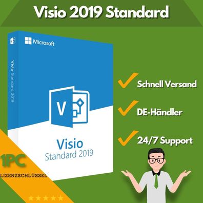 Microsoft Visio 2019 Standard | 1 Aktivierung | 24/7 Support | 1 PC