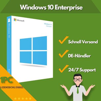 Microsoft Windows 10 Enterprise | 1PC | 24/7 Support | 32/64-Bit | Lizenzpate