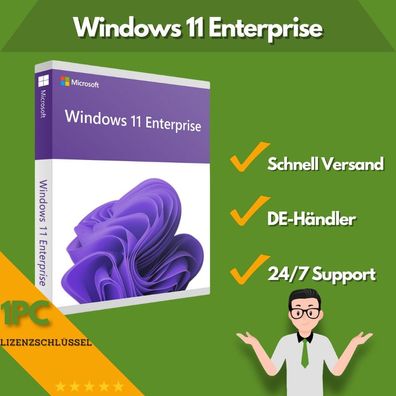 Microsoft Windows 11 Enterprise | 1PC | 24/7 Support | 32/64-Bit | Lizenzpate