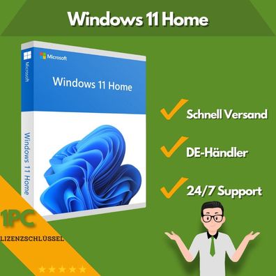 Microsoft Windows 11 Home | 1PC | 24/7 Support | 32/64-Bit | Lizenzpate