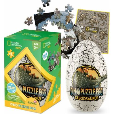 Cubicfun Doppelseitiges Puzzle im Ei National Geographic: Stegosaurus 63 Teile