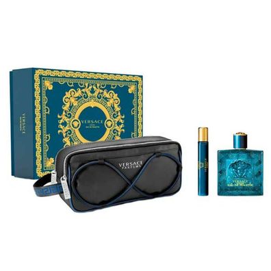 Versace Eros Pour Homme Eau De Toilette Spray 100ml Set 3 Artikel