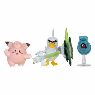 Pokémon Battle Figure Set Figuren 3er-Pack Piepi, Tanhel, Lauchzelot 5 cm