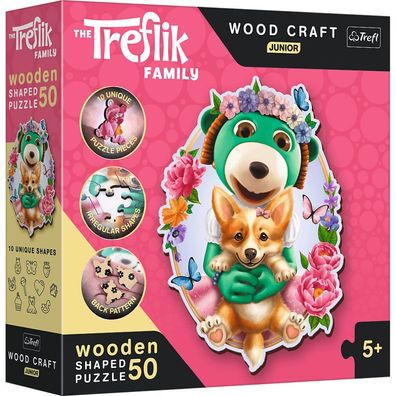 Wood Craft Junior Puzzle Happy Trefoils 50 Teile