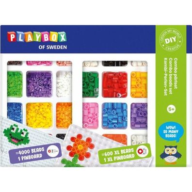 Playbox Bügelperlen Combo Set 4000Stück und XL 600Stück mit Pads