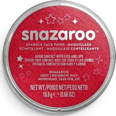 Snazaroo Gesichtsbemalung Glitzernd Rot &#40; parkle Red&#41; 18ml