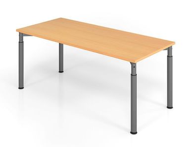 Büro Schreibtisch 180x80 cm Modell YS19 mechanische Höheneinstellung