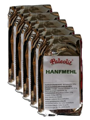 5x500g Hanfmehl Hanfprotein Hanfpulver Vegan Glutenfrei Lebensmittel Muskelaufbau