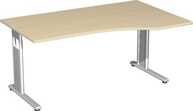 Gera PC-Schreibtisch Bürotisch C Fuß Flex rechts 1800x800/1000x720cm ahorn buche