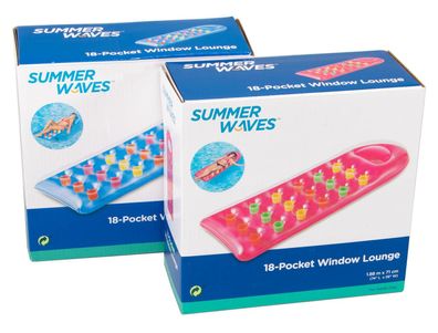 Luftmatratze mit Sichtfenster 18-Pocket Lounge aufblasbar Summer Waves