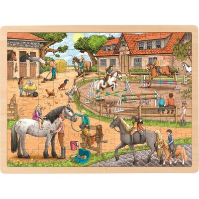 GOKI Holzpuzzle Reitstall 96 Teile