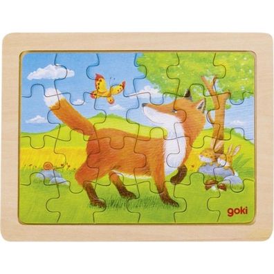 GOKI Holzpuzzle Tierische Freundschaft - Fuchs 24 Teile