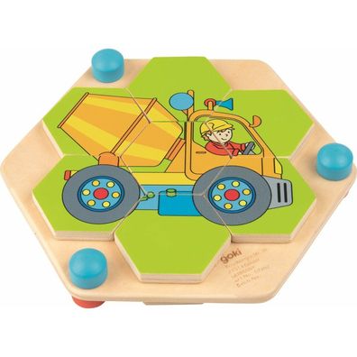 GOKI Puzzle Sechseck Baumaschinen