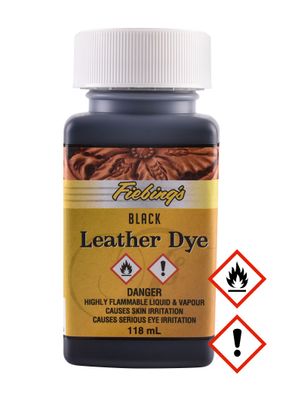 Fiebing's Leather Dye, Lederfarbe, Schwarz, 118 ml Flasche