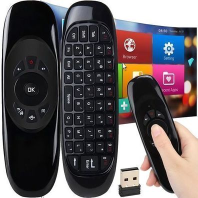 Fernbedienung Tastatur und Maus Air Mouse Remote mit Tastatur Infrarot Retoo