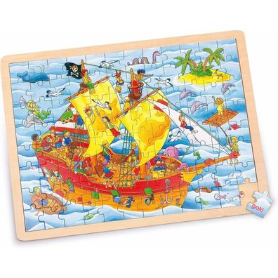 GOKI Holzpuzzle Piraten 96 Teile