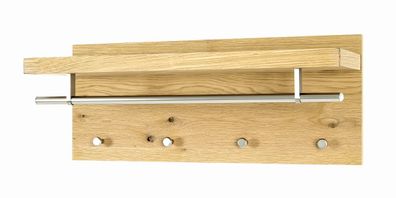 Wandgarderobe Garderobe eiche chrom 75x26x30cm