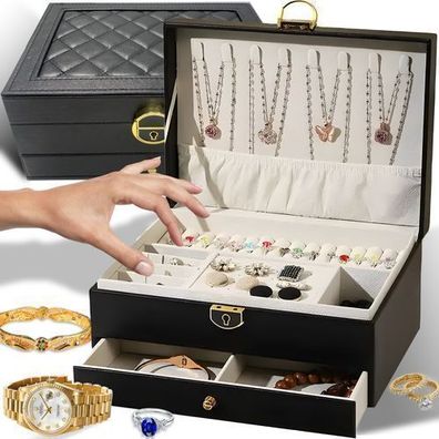 Schmuckkästchen Damen Schmuckkoffer Schmuckbox Reise Jewelry Box Retoo