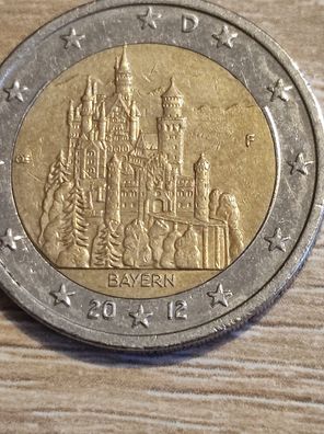 2 Euro Münze von 2012 Bayern Schloß Neuschwanstein